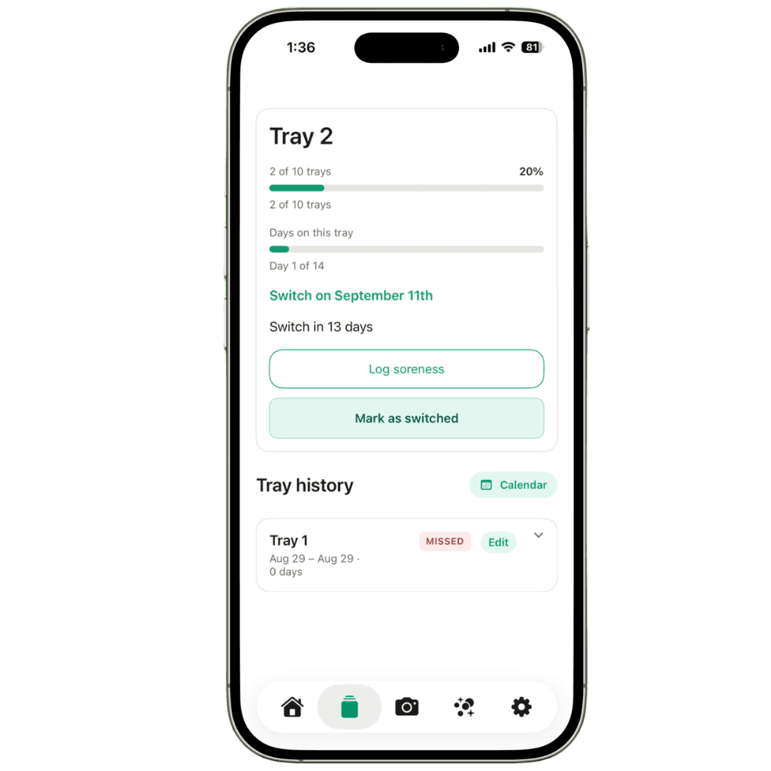 Smilo tray schedule screen